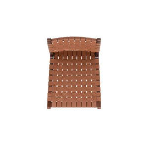 Andre 26' Woven Leather Counter Stool with Back, Pecan Brown Faux Leather