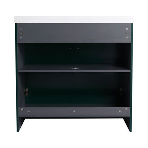 Contemporary Freestanding Bathroom Vanity With Resin Sink & Soft-Close Cabinet Doors