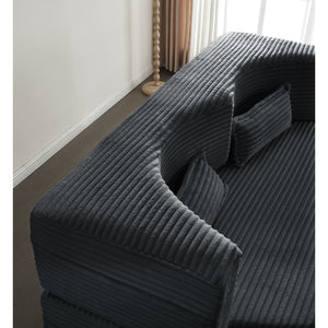 Floor Convertible Sleeper Sofa Bed With 2 Pillows