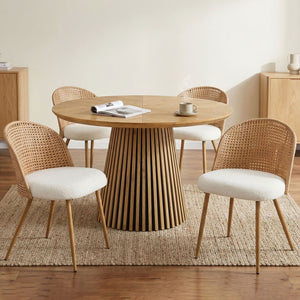 Dining Chairs (Set of 4) - Beige / Brown