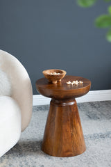 14x18' Brown Wooden Pedestal Side Table