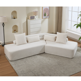 128'Minimalist Cloud Sectional Couch, anti-wrinkle fabric, Beige