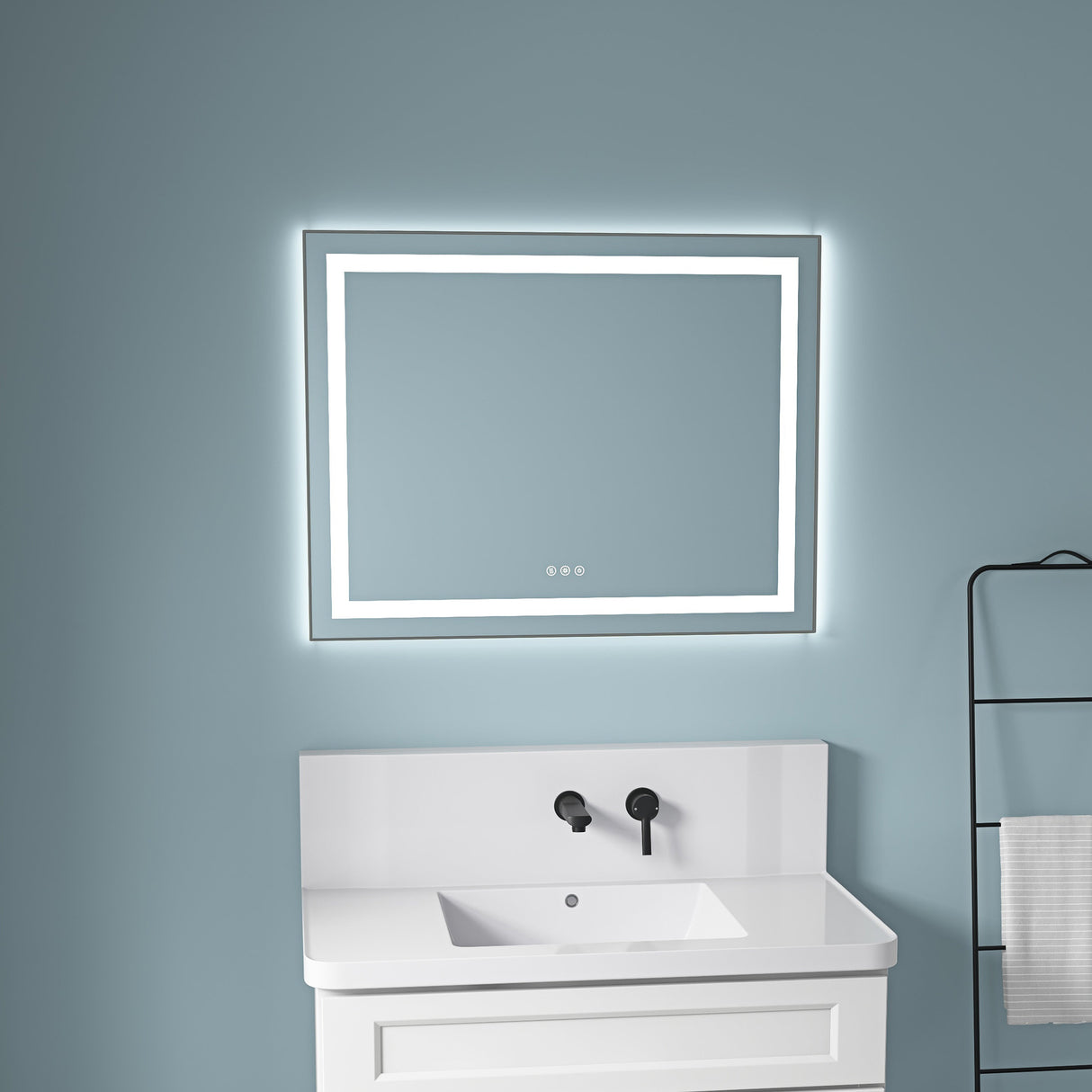 36" x 28" LED Bathroom Mirror with Front and Backlight