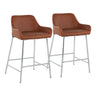 Daniella - Contemporary Fixed Height Counter Stool With Metal Legs (Set of 2)