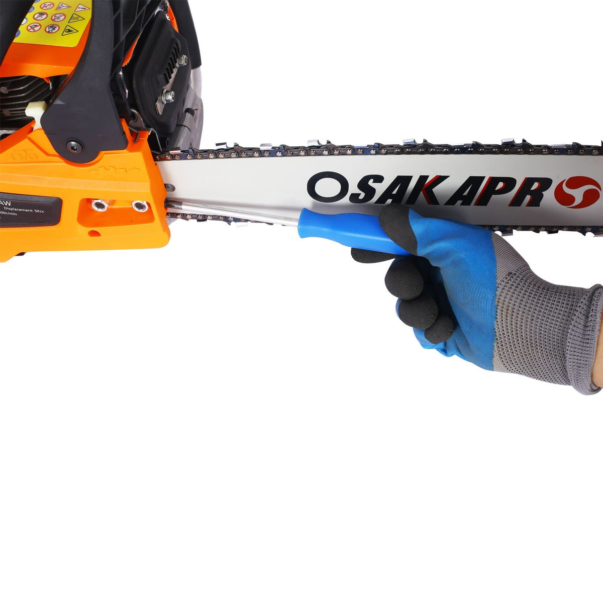 58Cc Gasoline Chainsaw 20" For Tree And Wood Cutting Epa Compliant - Orange