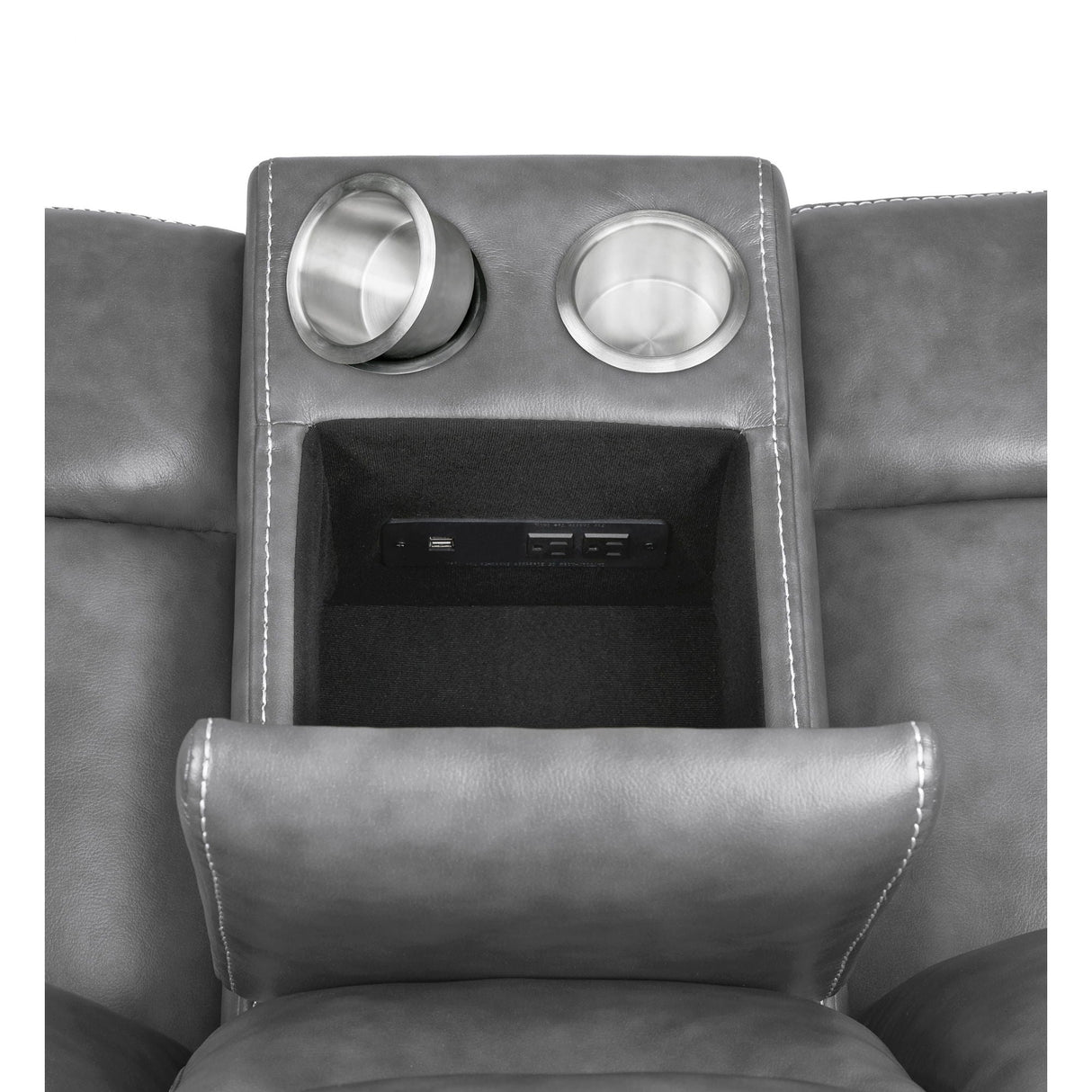 Carmen - Cool Motion Loveseat With Storage, With Reclining Function And Built In Storage - Gray