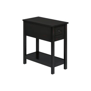 Accent End Table, 2 Tier, Narrow, Lamp, Storage Drawer, Charming Design