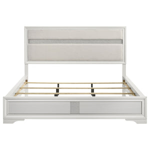 Miranda 54-inch Upholstered California King Panel Bed White
