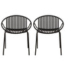 Stackable Outdoor Chairs With Breathable Plastic Backrest (Set of 2)