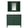 Bathroom Vanity with Mirror Cabinet, Single Sink with 2 Soft Closing Doors and 4 Drawers
