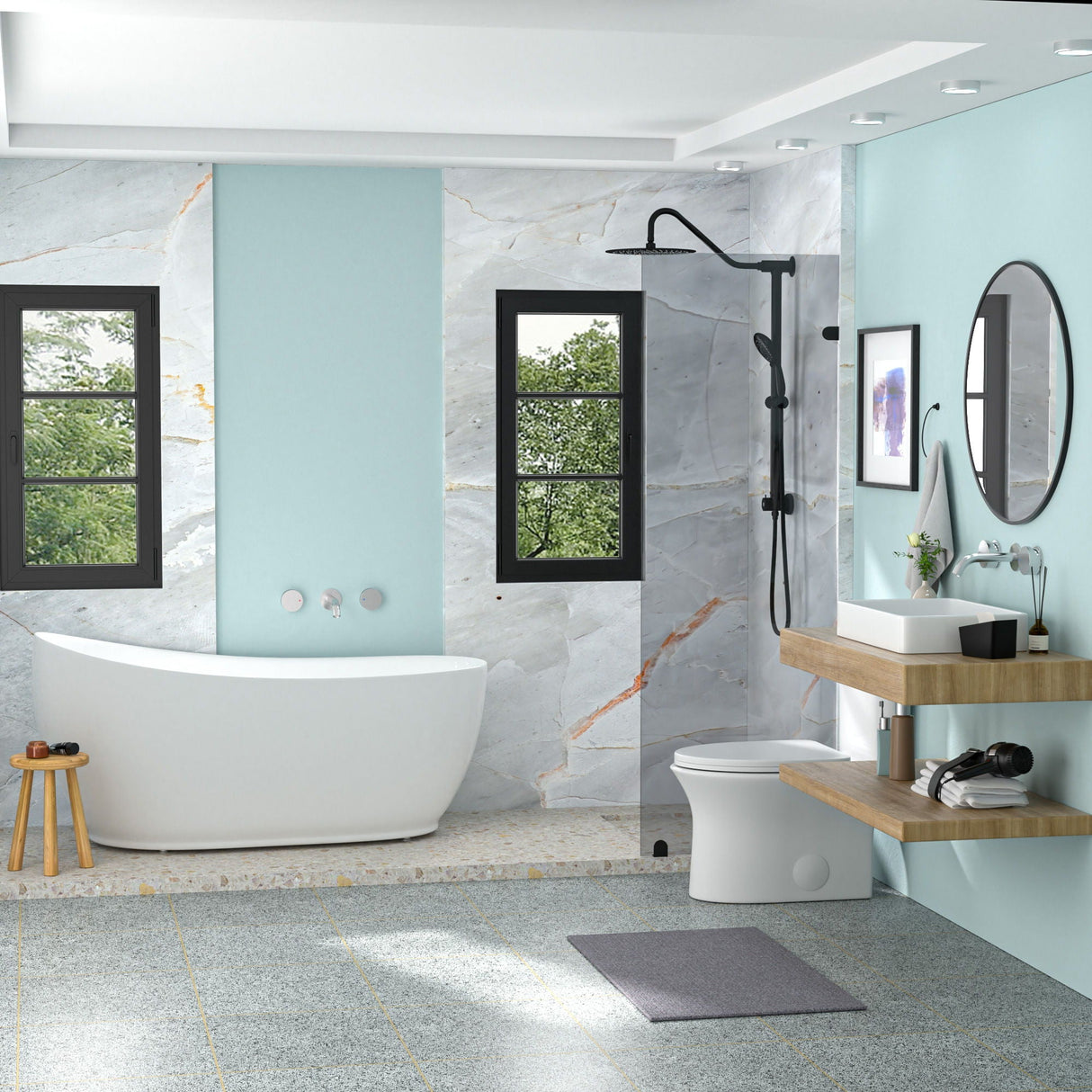 Modern European Design Ceramic Rectangular Vessel Bathroom Sink