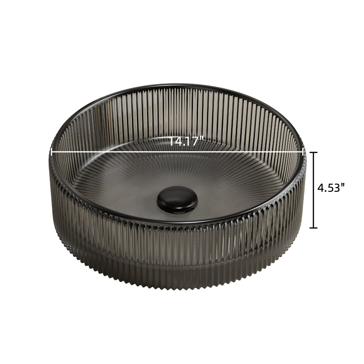 Sonny 14'' Bathroom Round Crystal Glass Sink without Faucet