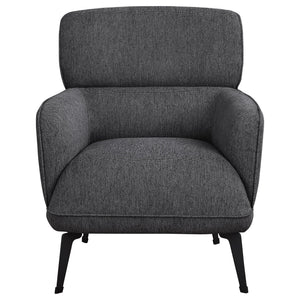 Andrea Upholstered Crescent Arm Accent Chair Grey