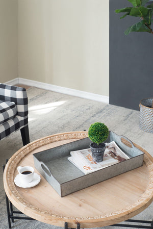 Decorative Galvanized Nesting Trays (Set of 3) - Gray