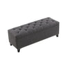 Button-Tufted Storage Ottoman With Safety Close Hinge