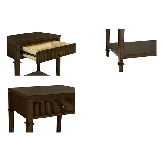 Nightstand with Drawer and Lower Shelf