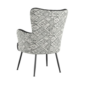 Accent Chair With Unique Print Fabric