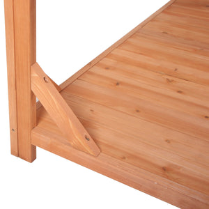 TOPMAX 65' Large Wooden Farmhouse Rustic Outdoor Potting Bench Table