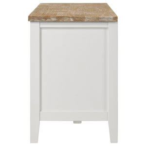 Hollis 2-door Wood 67-inch TV Stand with Drawer Brown and White
