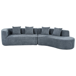 U_Style 132" Modern Sectional Sofa with Curved Design
