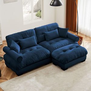 Oversized Modular Sectional Sofa with Movable Ottoman - Fabric, Multiple Colors