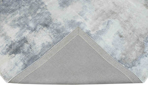 Hand Loom 5x8 Modern Abstract Ivory and Gray Viscose Rug