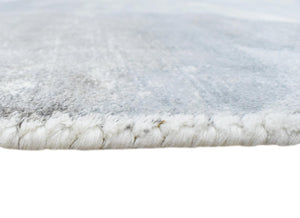 Hand Loom 5x8 Modern Abstract Ivory and Gray Viscose Rug