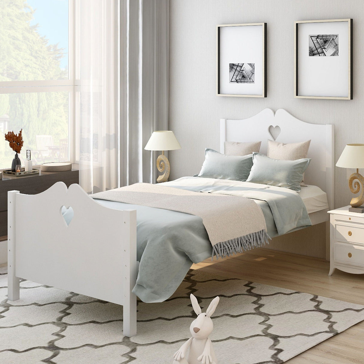 Platform Bed With Slat Support And Headboard And Footboard