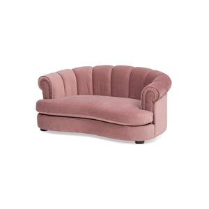 Halle 35.5" Rolled-Arm Dog Bed with Channel-Tufted Back