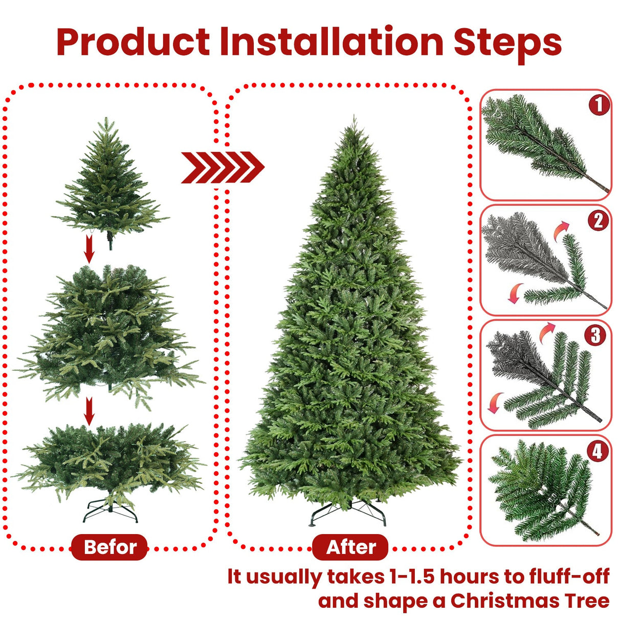 4ft Premium PE & PVC Artificial Christmas Tree