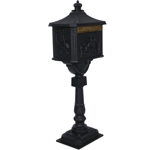 Cast Aluminum Mailbox with Durable Construction – Dark Brown, Black, or White