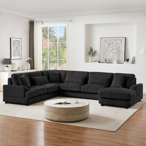Oversized Sectional Sofa U - Shaped Sofa Couch Modern Sofa Upholstered In Soft With A Chaise Lounge For Living Room