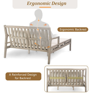 Outdoor Daybed With Four Pillows (Gray+Beige Cushion)