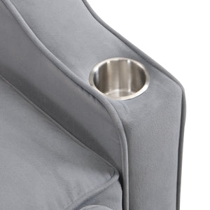 Modern Velvet Sleeper Loveseat with Pullout Bed and USB Ports - Light Gray