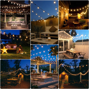 197FT LED Outdoor String Lights with 100 Shatterproof Bulbs