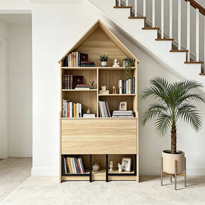 Folding Craft Desk with Storage Shelves