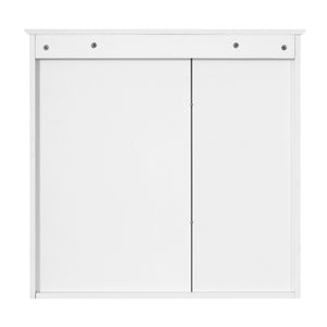 Wall Mounted Mirror Medicine Cabinet, Bathroom Storage With Doors And Open Shelves