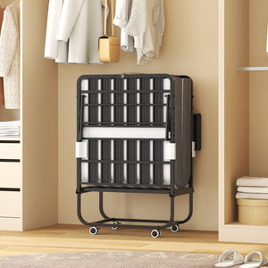 Twin Folding Bed With Adjustable Headboard & Memory Foam Mattress