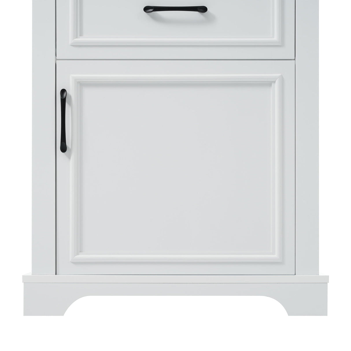 Freestanding Bathroom Vanity Tall With Damping Hinge Doors, Adjustable Shelves - White