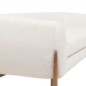 Alpine Luxurious Upholstery Sherpa Sofa with Removable Cushions - Available in White, Black, or Dark Green