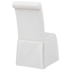 Shawna Upholstered Skirted Side Chair White (Set of 2)