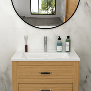 Modern Rectangular Vanity Top With Overflow For Bathroom