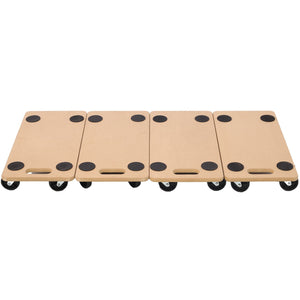 Furniture Moving Dolly, Heavy Duty Wood Rolling Mover With Wheels For Piano Couch Fridge Heavy Items, Securely Holds 500 Lbs (Set of 4) - Natural
