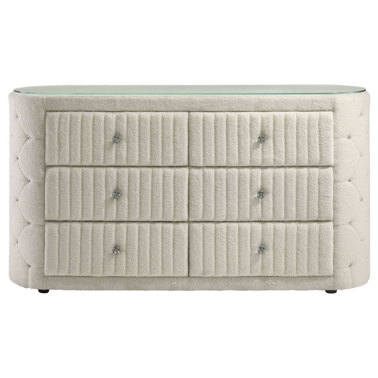 Sonya 6-drawer Upholstered Bedroom Dresser Ivory