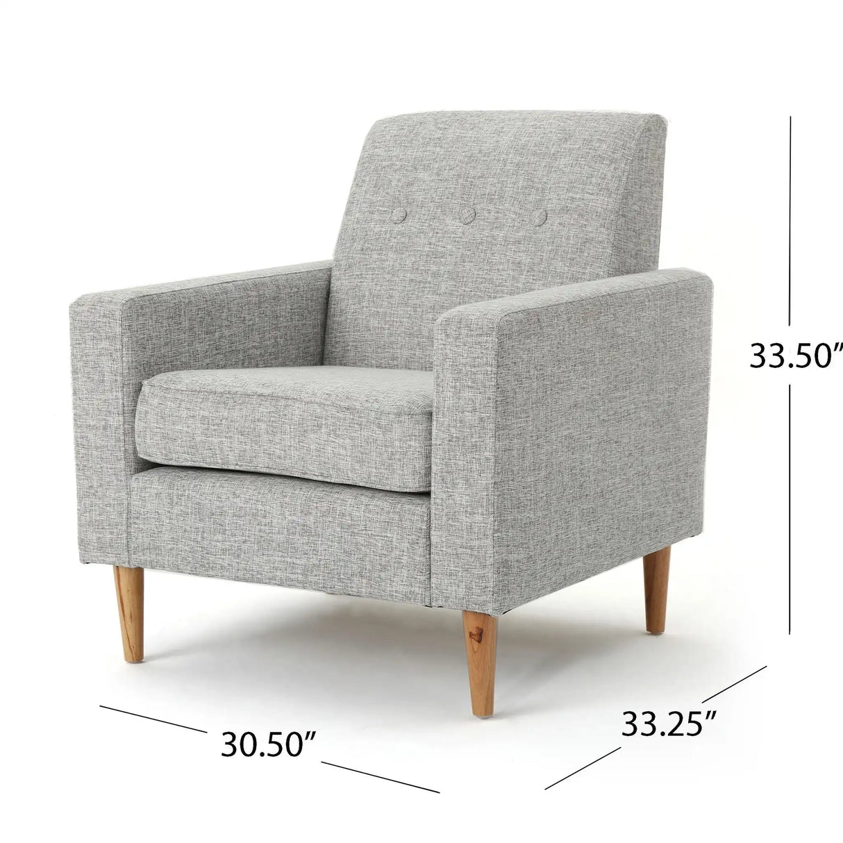 Nebulize - Upholstered Fabric Club Chair With Button Tufted And Square Off Arm And Back