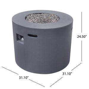 Round Iron Fire Pit With 40, 000 Btu