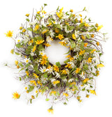 Mixed daisy floral wreath 24"d