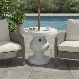 Berra MGO Outdoor Patio Side Table Umbrella Base with Sand-Filling Design