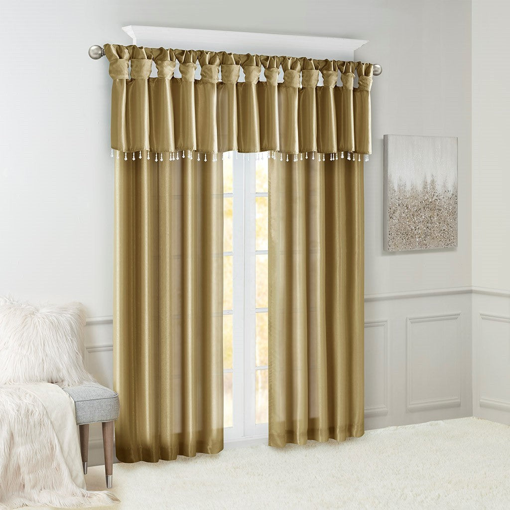 Twist Tab Lined Window Curtain Panel Bronze 50x84'