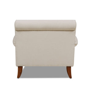 Accent Arm Chair with Casters – Solid Hardwood Frame - Blue or Beige